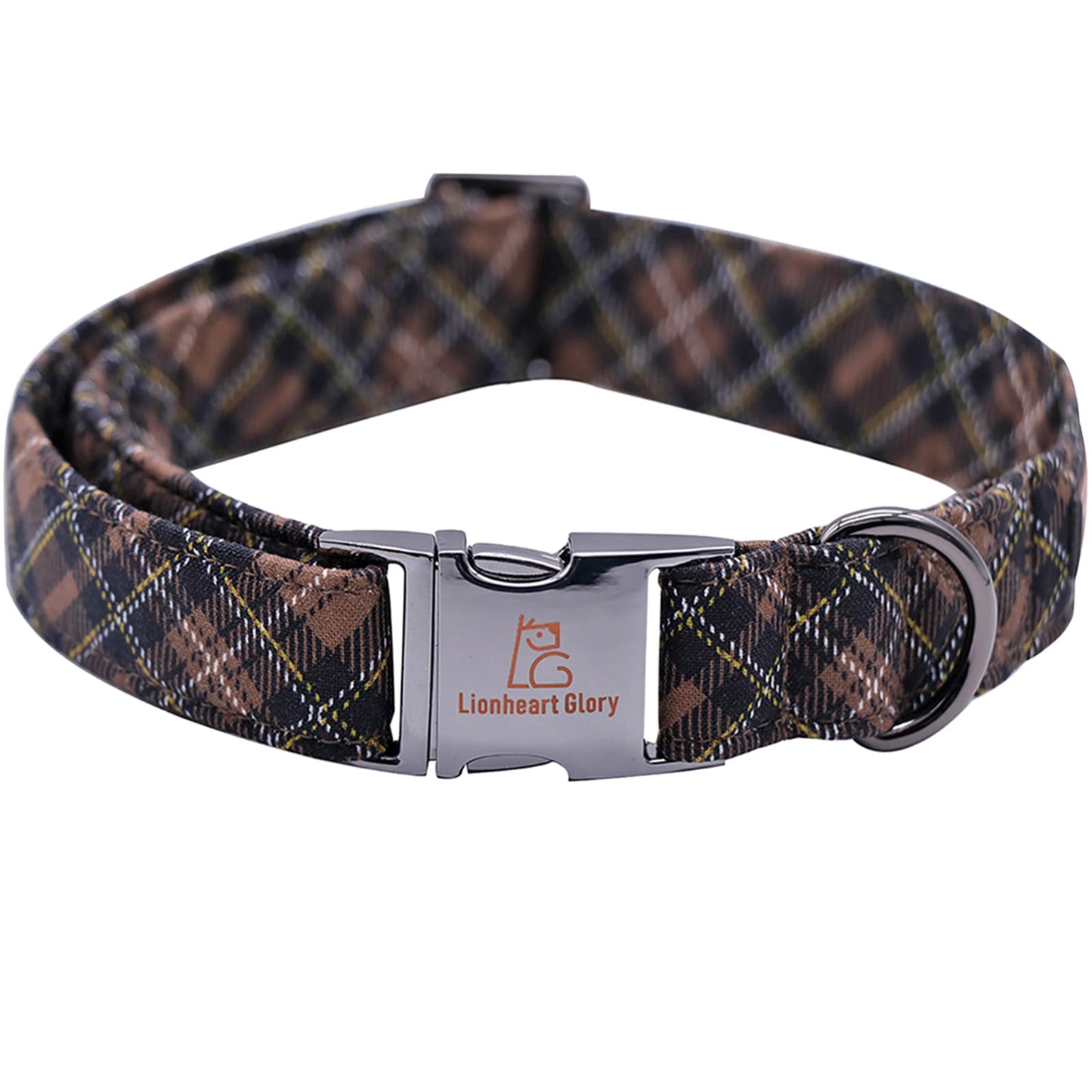 Lionheart glory Premium Plaid Dog Collars Fall Dog Collar Heavy Durable Comfortable Adjustable Dog Collar for Medium Collar Dogs Boys Dog Collar Cute Collars Pet Gift