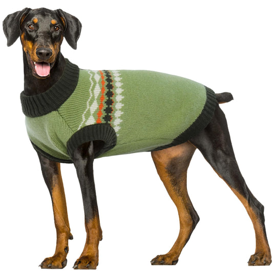 Kuoser Dog Sweater Dog Sweaters for Large Size Dogs Boy Girl Dog Christmas Sweater Pet Sweatshirt Outfits for Male Female Dogs Warm Big Dog Pullover Knitwear Clothes for Fall Winter Green XL