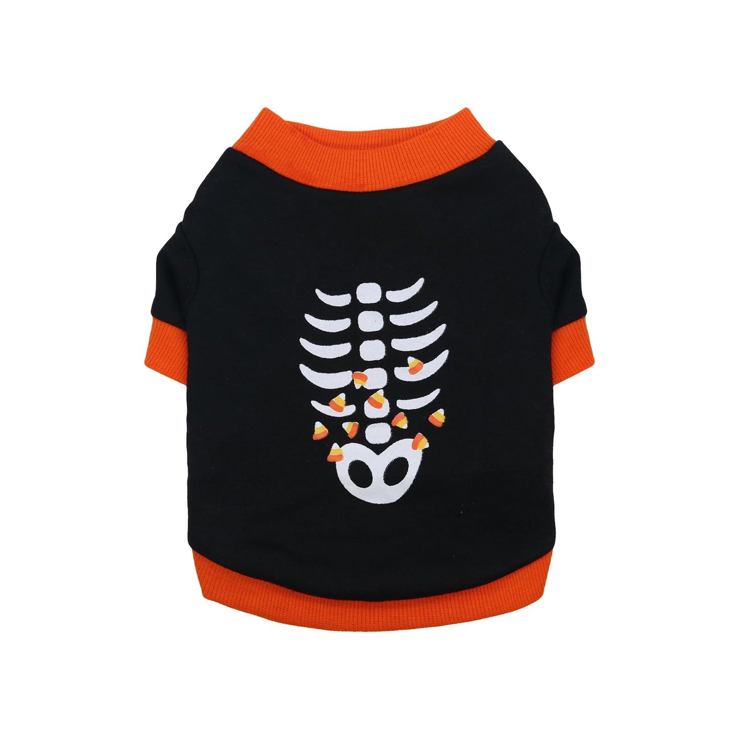 Vavious Large Dog Sweater Funny Skeleton Halloween Pet Shirt for Cat Small Dog Sweater Female Large Dog Clothes 04-Black Large