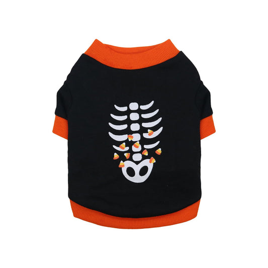 Vavious Large Dog Sweater Funny Skeleton Halloween Pet Shirt for Cat Small Dog Sweater Female Large Dog Clothes 04-Black Large