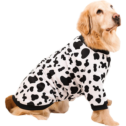 Cow Print Dog Jumpsuit for Fall and Winter (One Piece)