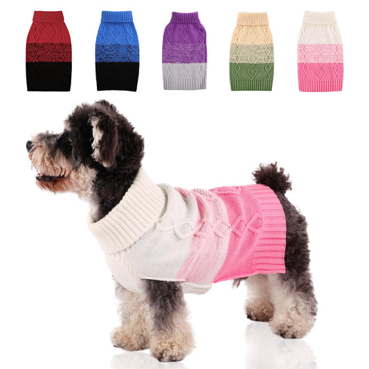 ASENKU Warm Dog Sweater for Small Medium DogsPet Sweaters for Fall Winter Dog ClothingThicked Pullover Puppy Cat Turtleneck Sweater for Doggie Chihuahua Clothing