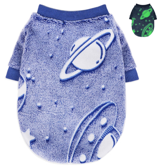Chihuahua Sweater Small Dog Sweater Fall Chihuahua Clothes Dog Sweaters for Small Dogs Male Cute Fleece Puppy Sweater Thick Pet Cat Sweater with Outer Space Pattern Dog Pullover Coat (XX-Small)