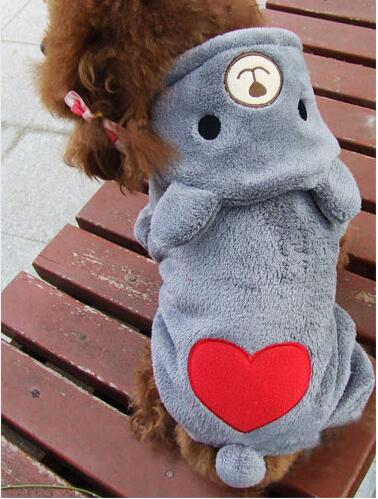 Teddy Dog Clothes, Coral Fleece Pet Apparel for Fall/Winter